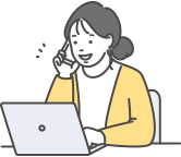 オンライン相談を受ける女性のイラスト