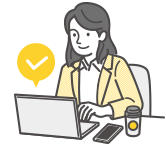 パソコンを入力する女性のイラスト