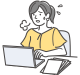 忙しくて溜息をつく女性のイラスト
