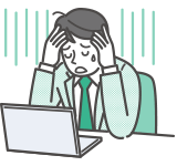 疲れて頭を抱える男性のイラスト
